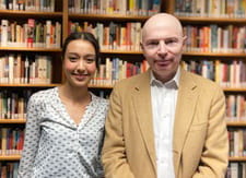 David Hush standing with Anna Da Silva Chen